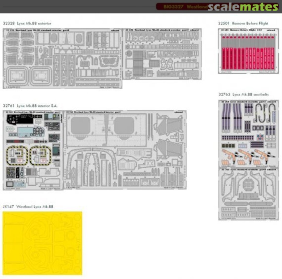 Contents Detailset Westland Lynx MK88 BIG3327 Eduard