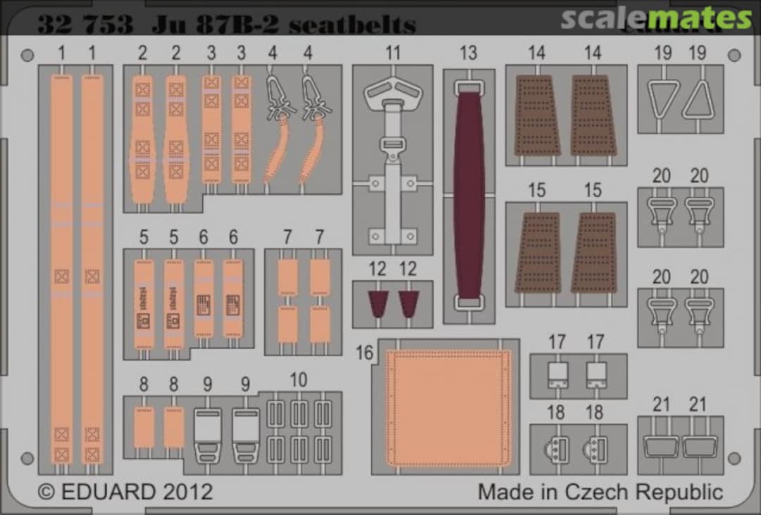 Boxart Ju 87B-2 seatbelts 32753 Eduard