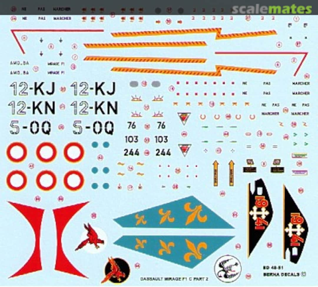 Boxart Dassault Mirage F1 C BD 48-51 Berna Decals