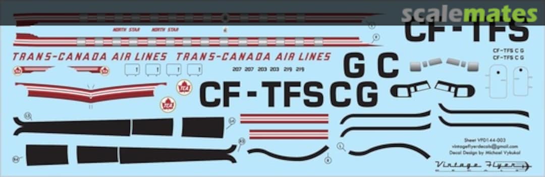 Boxart DC-4M TCA VFD072-003 Vintage Flyer Decals