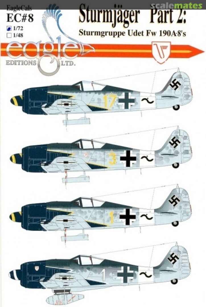 Boxart Fw 190A-8/A-8/R2 EagleCals EC72-8 Eagle Editions