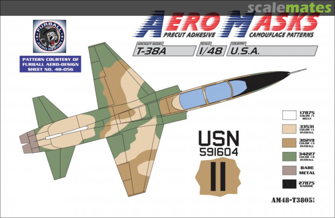 Boxart T-38A USA USN 591604 11Black AM48_T3805 AeroMasks