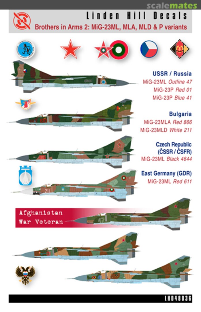 Boxart Brothers in Arms 2: Mikoyan MiG-23ML/MLA/MLD/P variants LHD48036 Linden Hill Decals