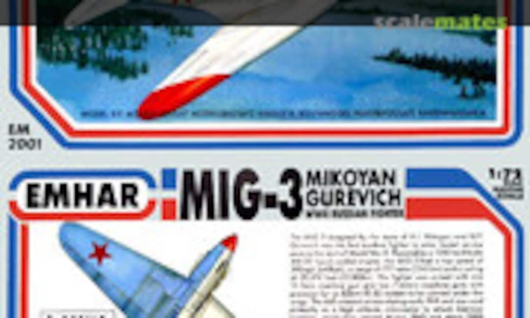 1:72 MiG-3 Mikoyan Gurevich WWII Russian Fighter (EMHAR EM2001)