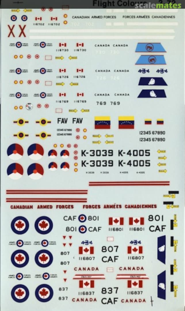 Boxart Canadair CF-5A & CF-5D 3-72 Flight Colours