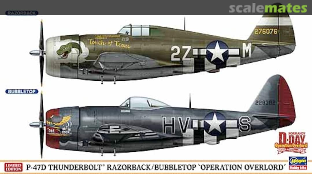 Boxart P-47D Thunderbolt Razorback/Bubbletop 'Operation Overlord' 02099 Hasegawa