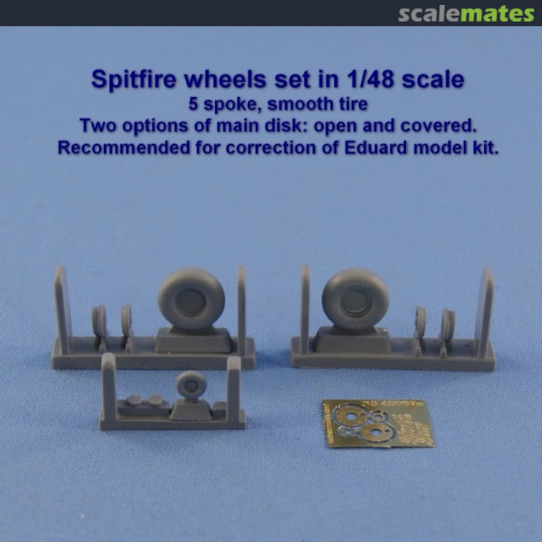 Boxart Supermarine Spitfire Resin Wheels Set(No Mask Series,5 Spoke+Smooth Tyres+Resin+PE) NS48067-a North Star Models