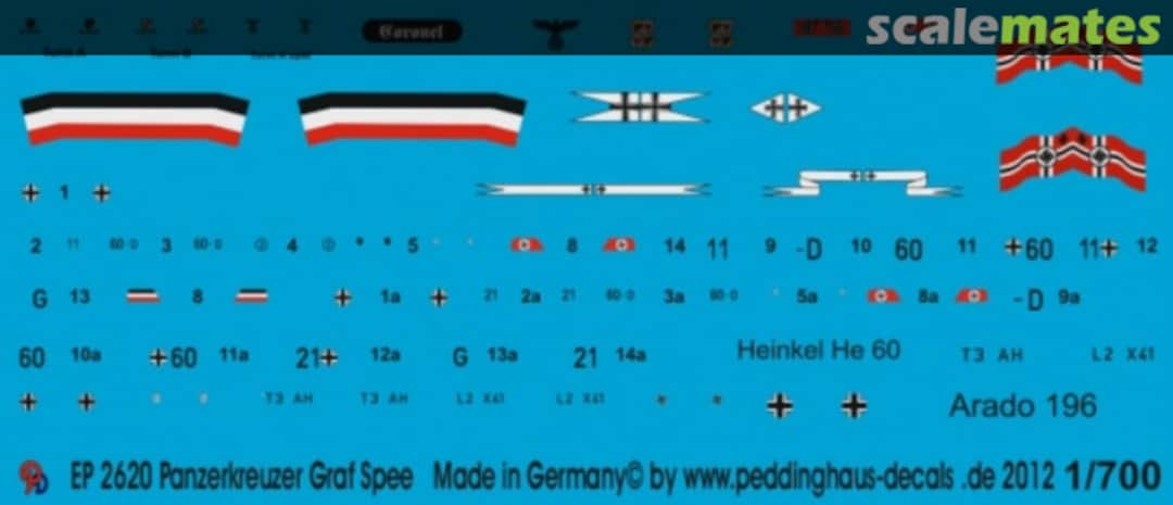 Boxart Panzerkreuzer Graf Spee EP 2620 Peddinghaus-Decals