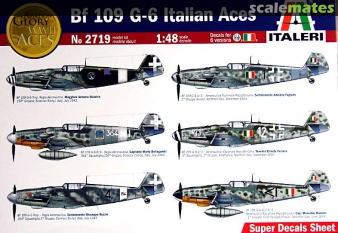 Boxart Bf 109G-6 Italian Aces 2719 Italeri