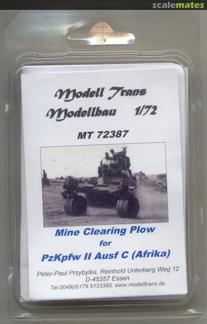 Boxart Mine Clearing Plow for PzKpfw II Ausf C (Afrika) MT 72387 Modell Trans Modellbau