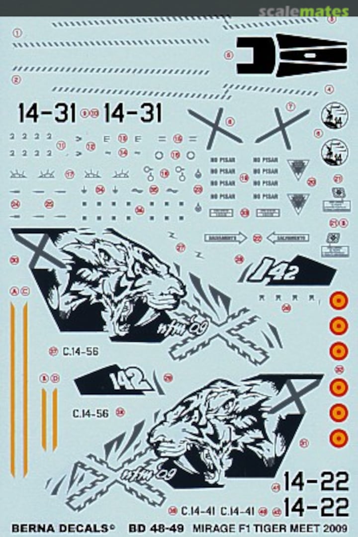 Boxart Dassault Mirage F1 M BD 48-49 Berna Decals