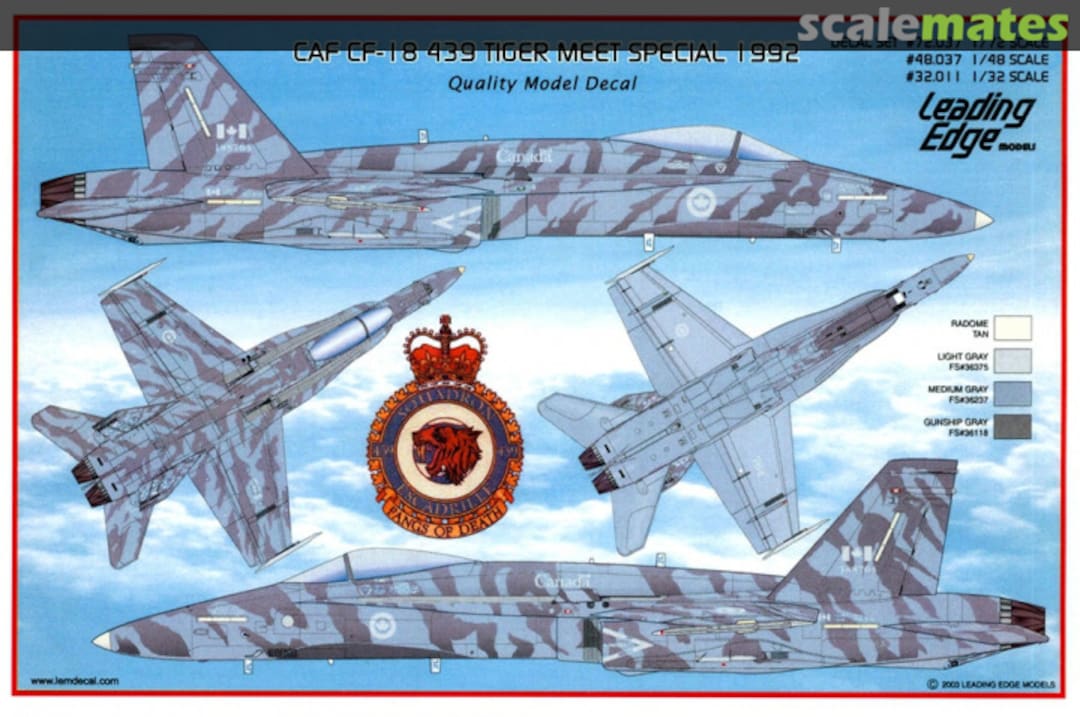 Boxart CAF CF-18 439 Tiger Meet Special 1992 72.37 Leading Edge