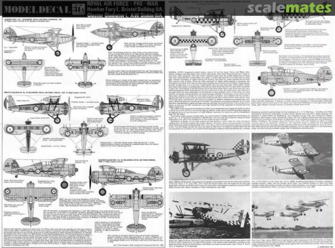 Contents Royal Air Force: Pre-War 31A Modeldecal