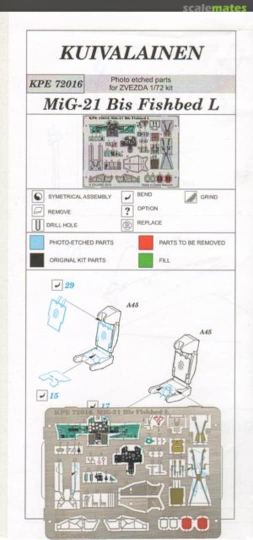 Boxart MiG-21Bis detail set KPE 72016 Kuivalainen