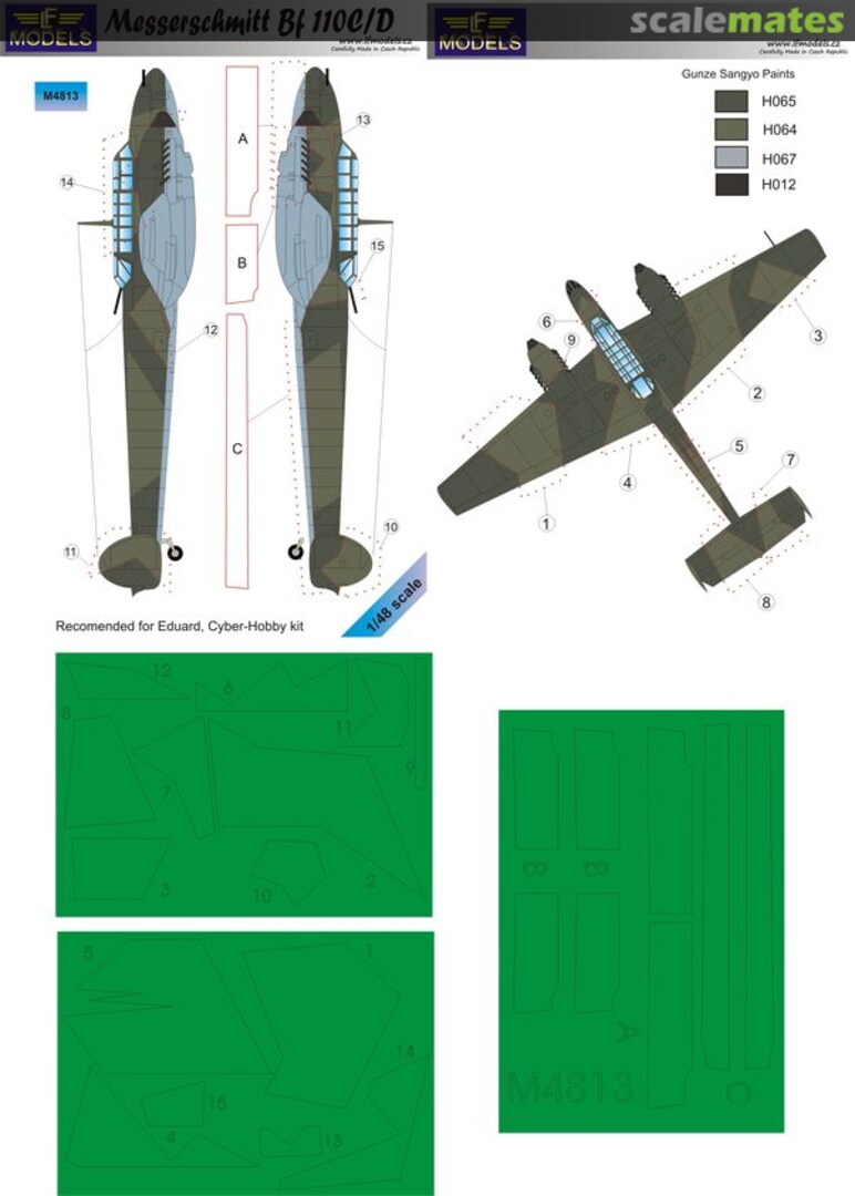 Boxart Messerschmitt Bf 110C/D (Camouflage Painting Masks) M4813 LF Models