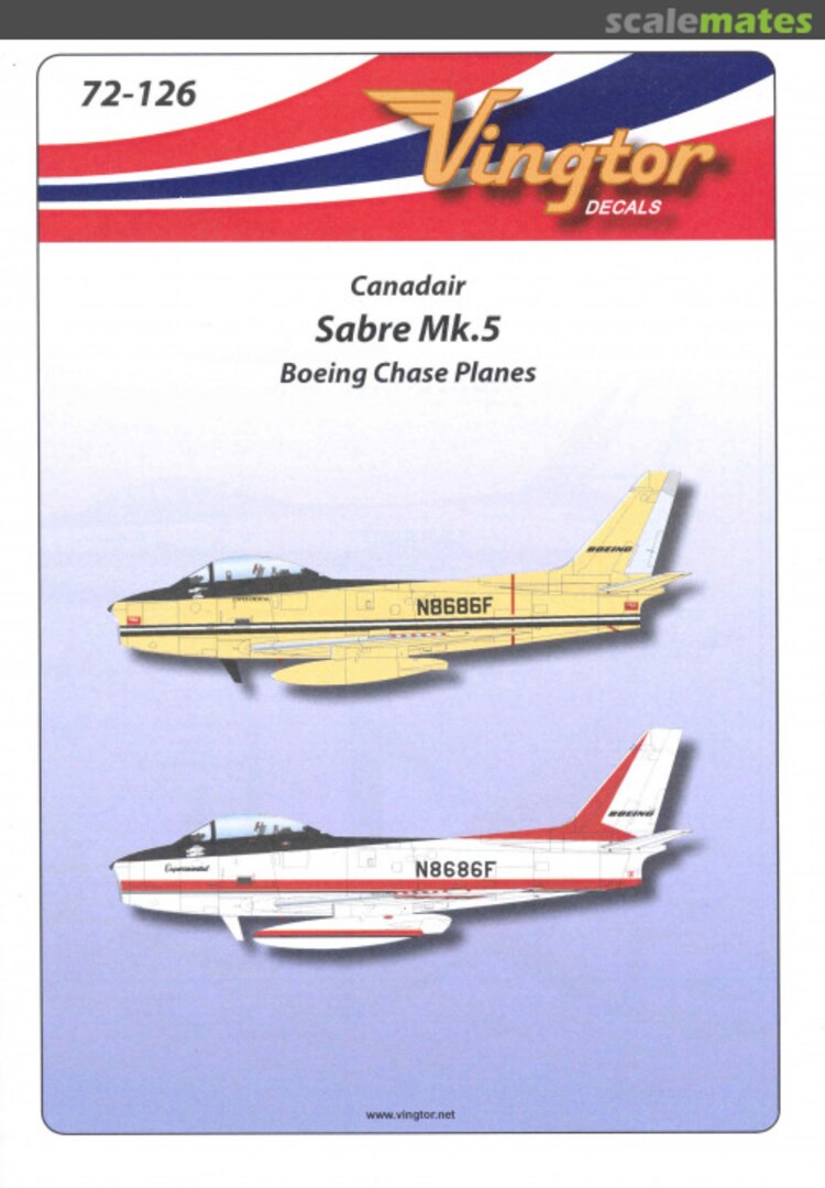 Boxart Sabre Mk.5 72-126 Vingtor Decals