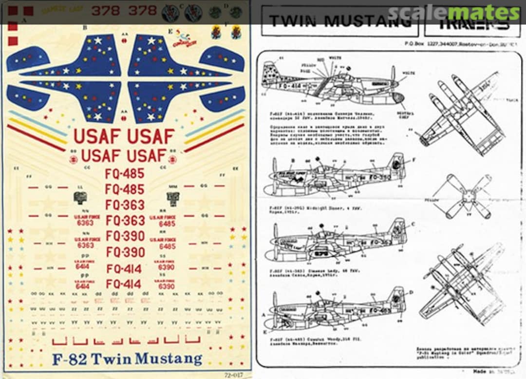 Boxart F-82 Twin Mustang 72-017 Travers