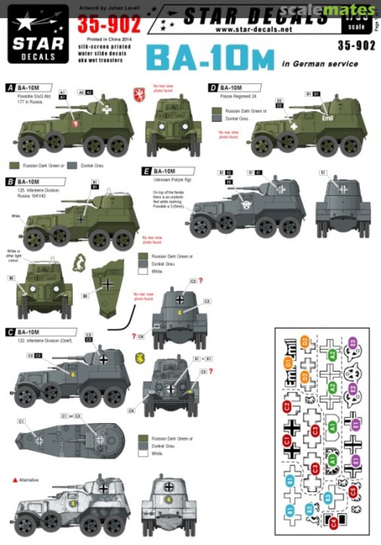 Boxart BA-10M in German Service 35-902 Star Decals