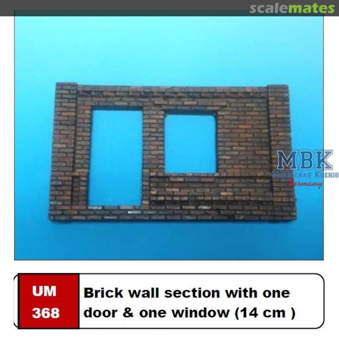 Boxart Brick wall section with one door & one window UM 368 U-Models