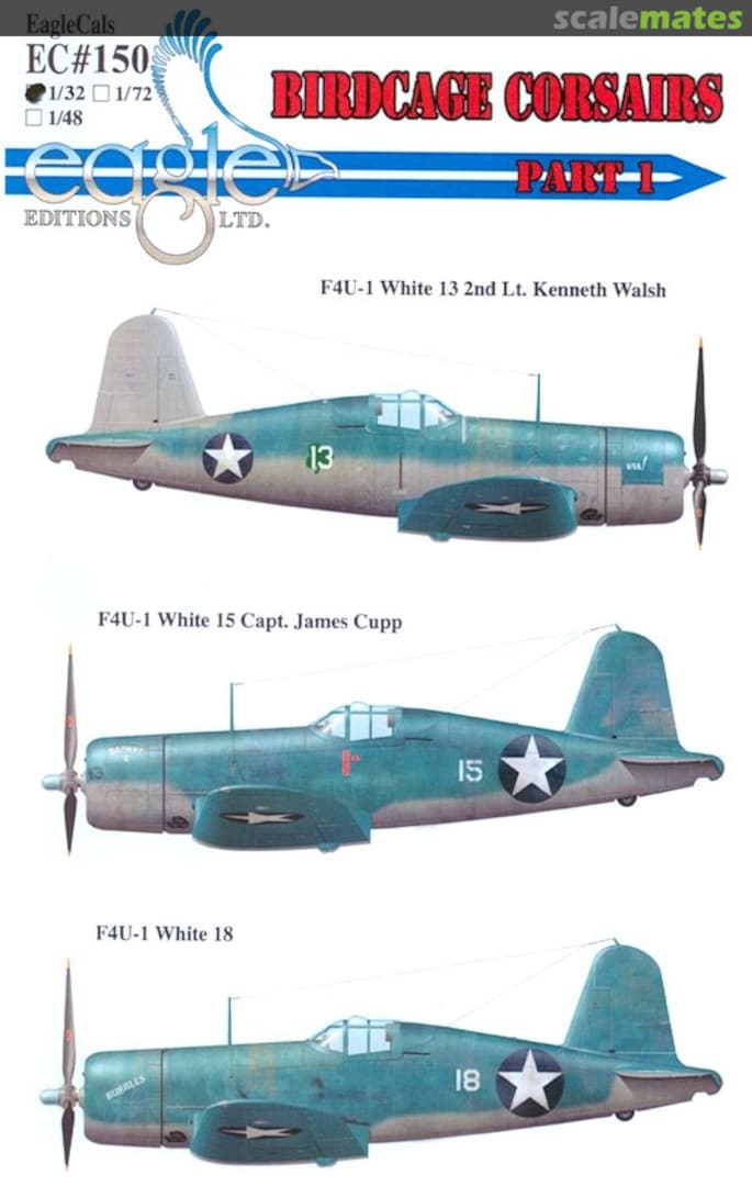 Boxart F4U-1 Birdcage Corsairs Part one EagleCals EC32-150 Eagle Editions