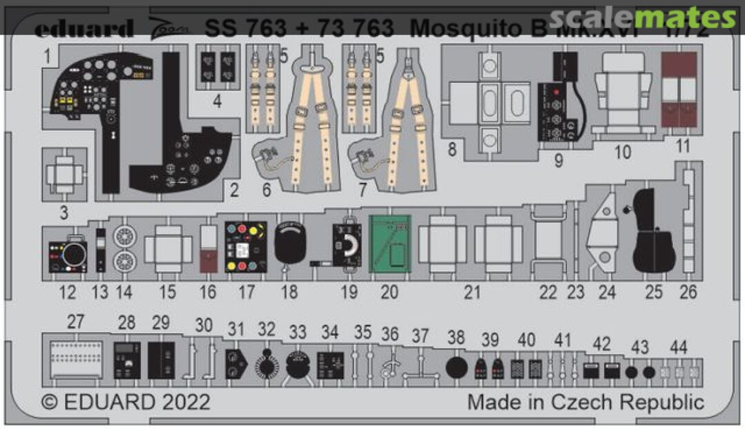 Boxart Mosquito B Mk.XVI cockpit detail set SS763 Eduard