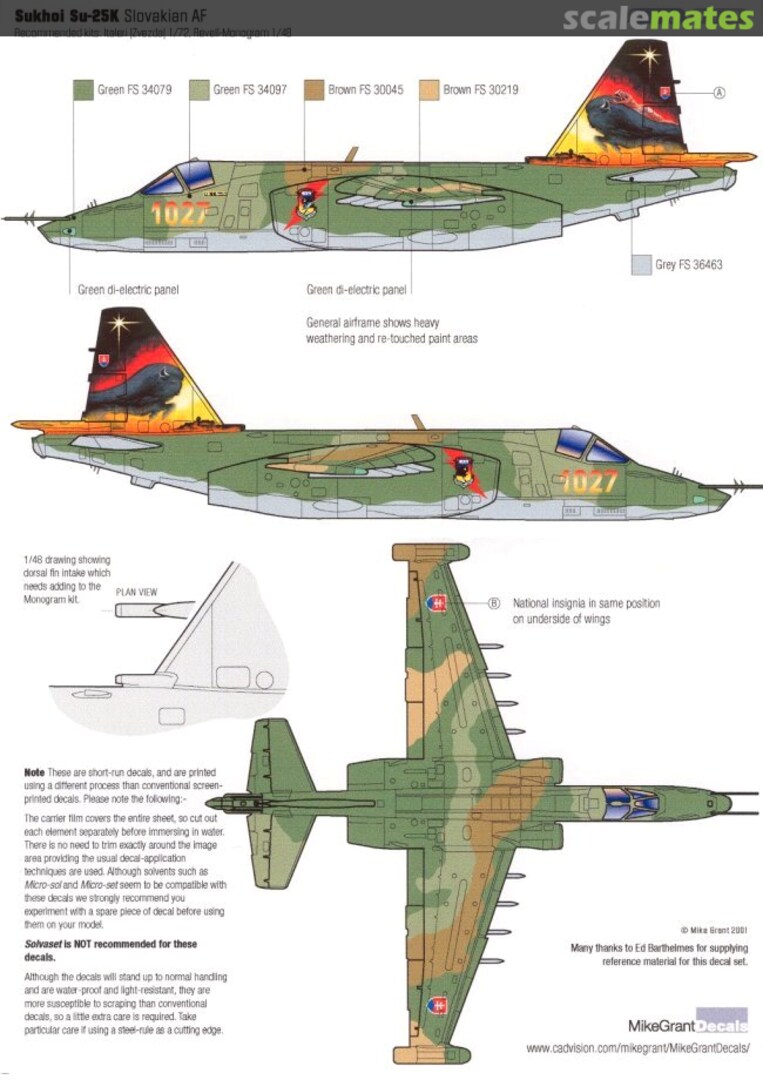 Boxart Sukhoi Su-25K Slovakian AF  Mike Grant Decals