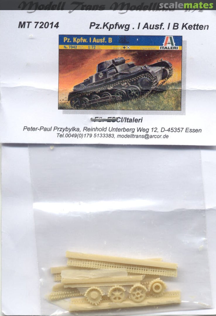 Boxart Pz.Kpfwg. I Ausf. I B Tracks MT 72014 Modell Trans Modellbau