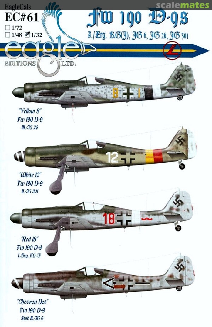 Boxart Fw 190 D-9s EagleCals EC32-61 Eagle Editions