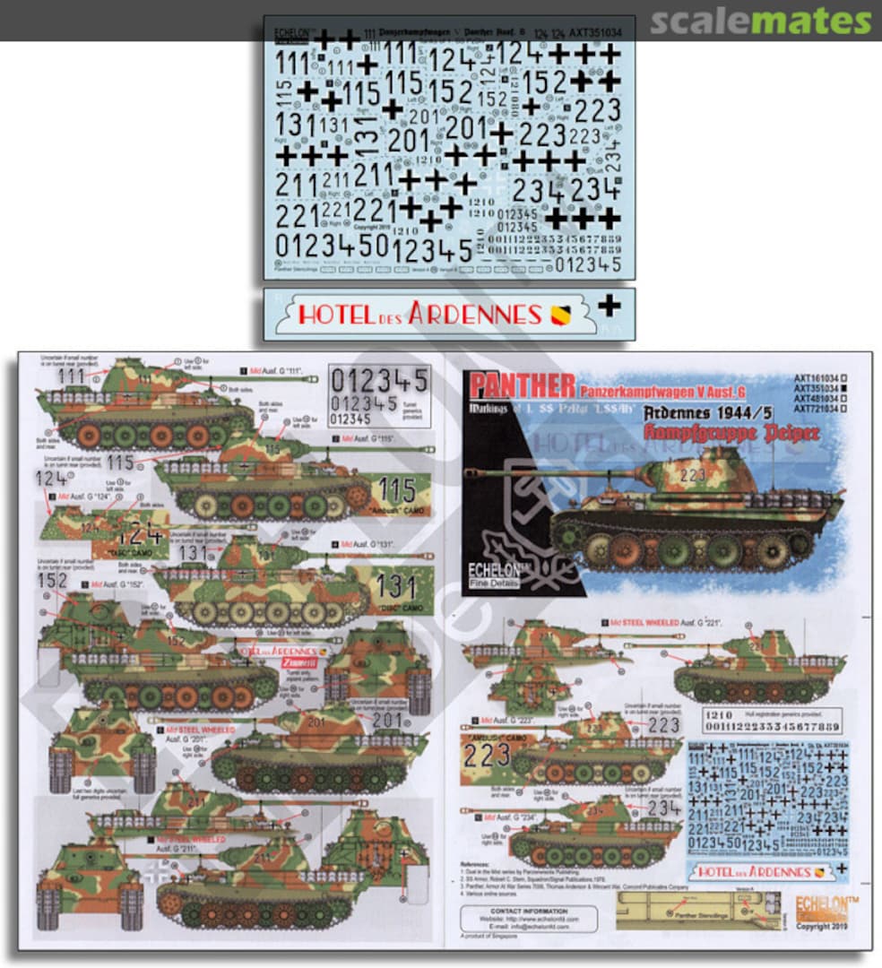 Boxart 1. SS-Pz.Rgt. Panthers Ardennes 1944/45 Kampfgruppe Peiper AXT351034 Echelon Fine Details