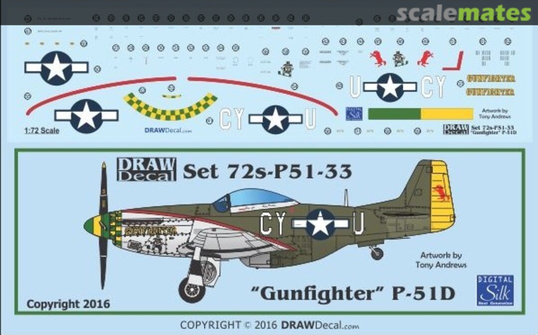 Boxart P-51D “Gunfighter” 72-P51-33 Draw Decal