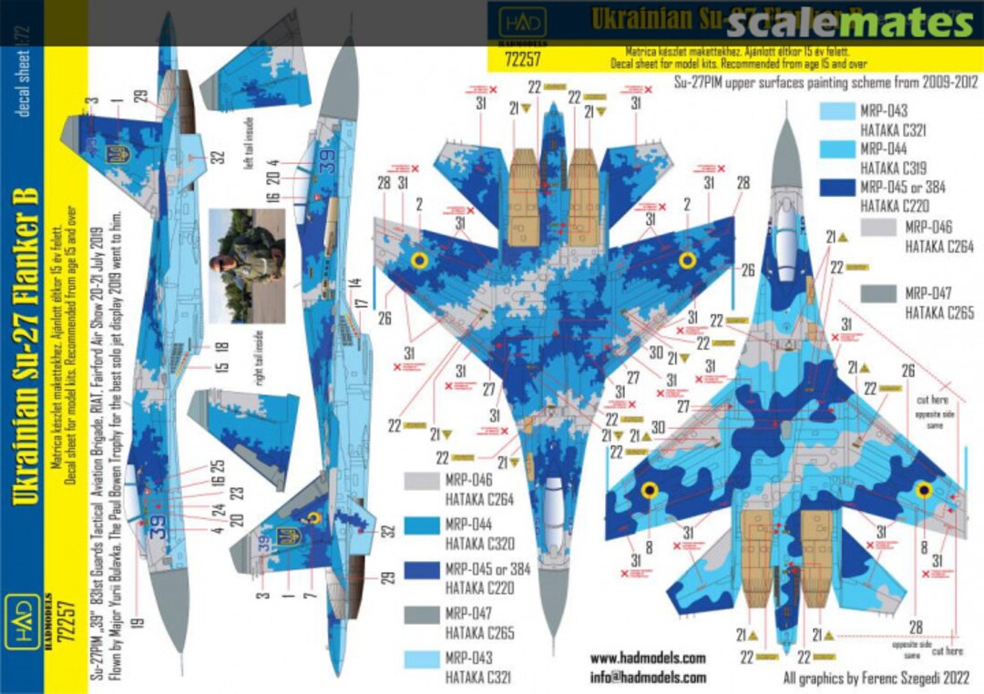 Boxart Su-27 P1M Flanker B Ukrainian Digit Camouflage 72257 HADmodels 