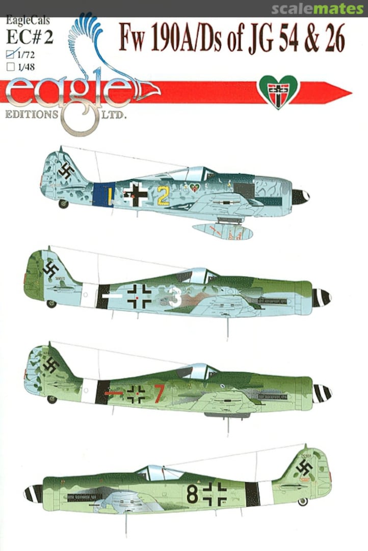 Boxart Fw 190A/Ds of JG 54 & 26 EagleCals EC72-2 Eagle Editions