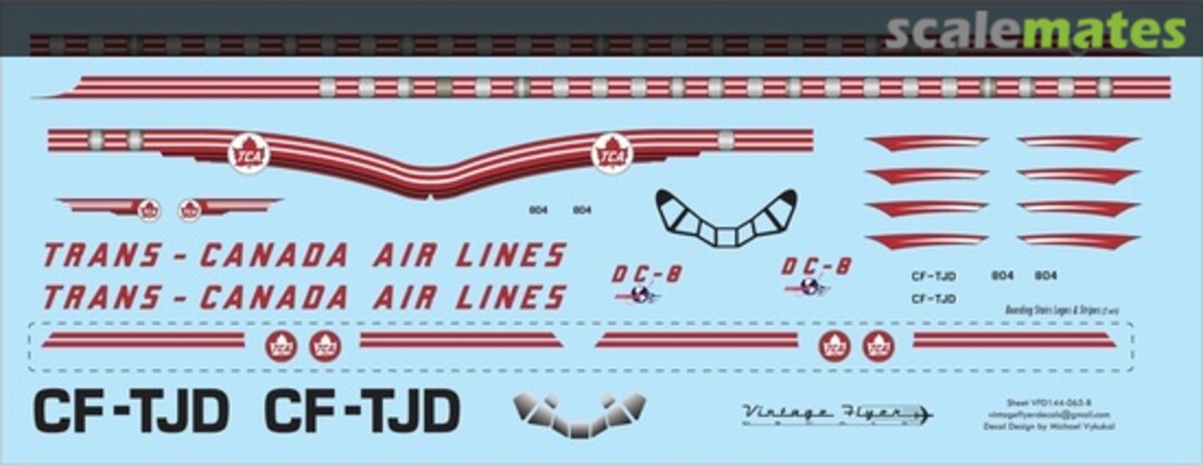 Boxart DC-8 TCA (Delivery) VFD144-065 Vintage Flyer Decals