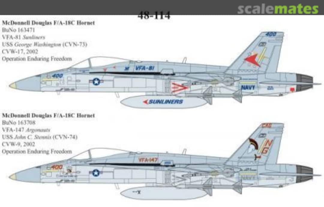 Boxart 48114 Decals F/A-18C F-18C Hornet VFA-81 VFA-147 48114 CAM