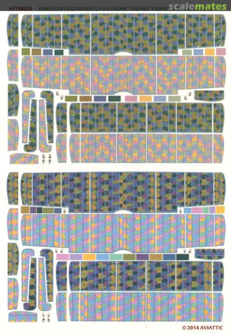 Boxart fokker DVII (alb/oaw built) 4 & 5 colour "lozenge" ATT48026 Aviattic