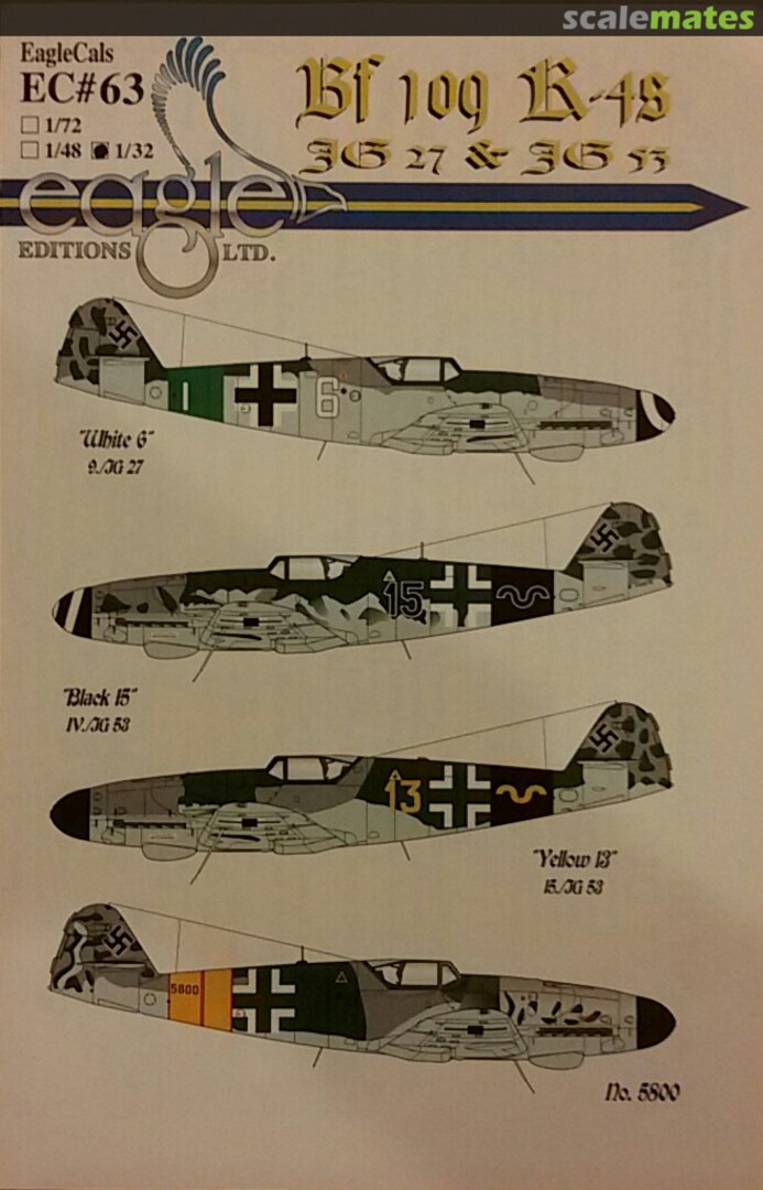 Boxart Messerschmitt Bf 109K-4 EagleCals EC32-63 Eagle Editions