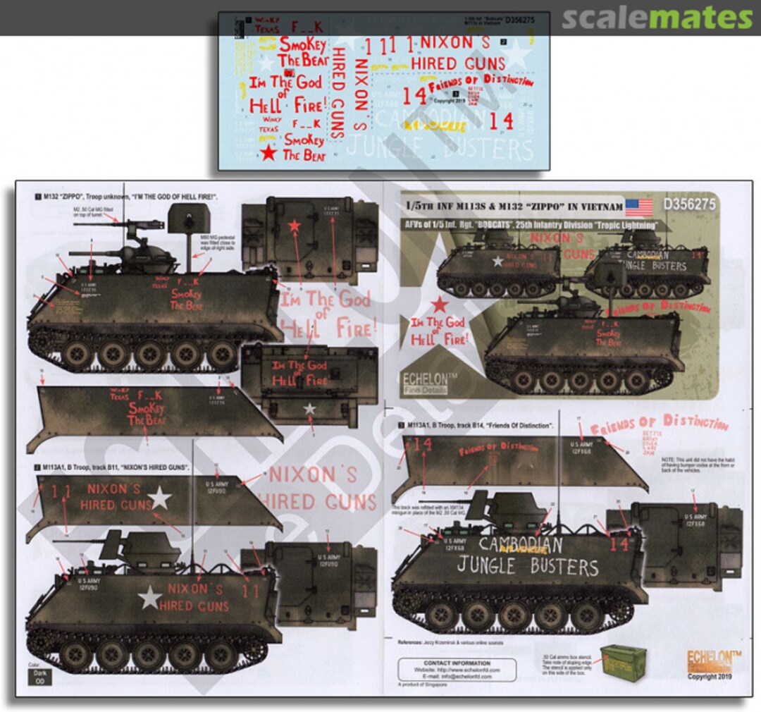 Boxart 1/5th Inf M113s & M132 "ZIPPO"" in Vietnam" D356275 Echelon Fine Details