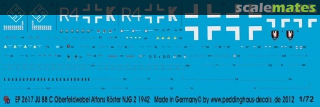 Boxart Ju 88 C EP 2617 Peddinghaus-Decals