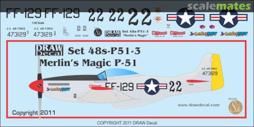 Boxart "Merlin's Magic" P-51D 48-P51-3 Draw Decal