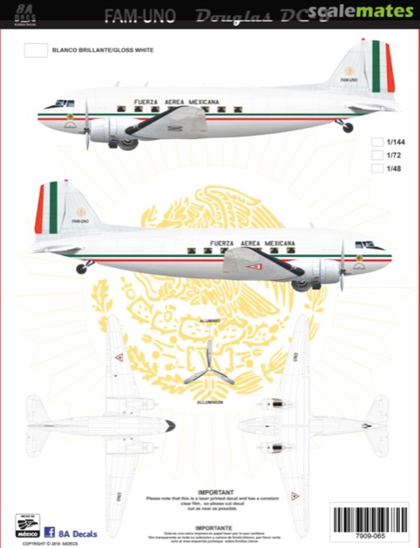 Boxart Douglas DC-3 Presidencial "FAM UNO"* 7909-65-48 8aDecs