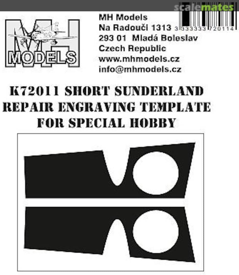 Boxart Short Sunderland Repair Engraving Template K72011 MH Models