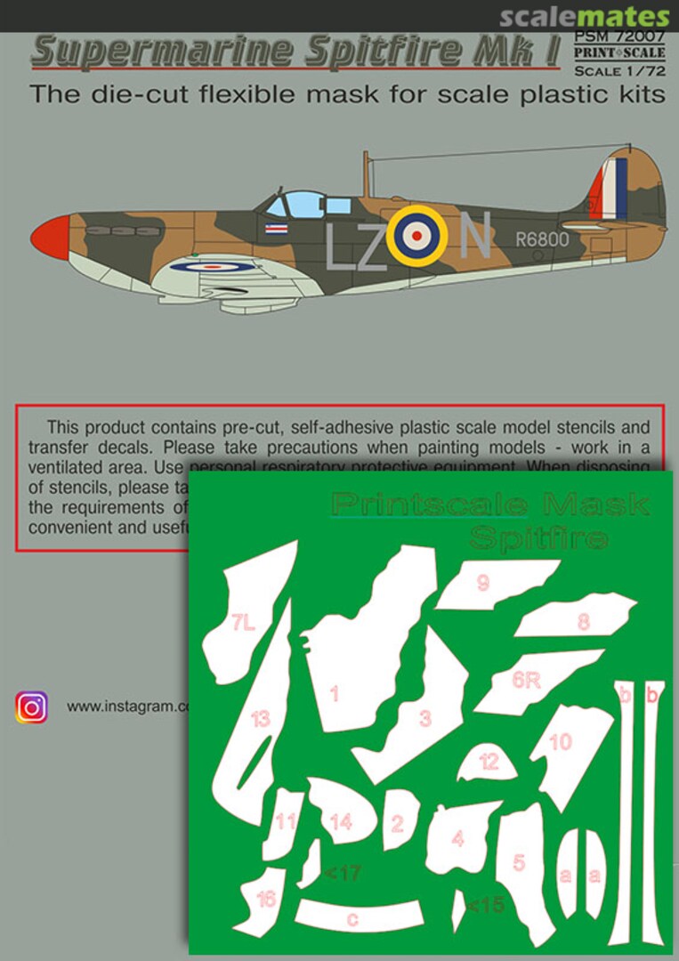 Boxart Supermarine Spitfire Mk.1 PSM72007 Print Scale