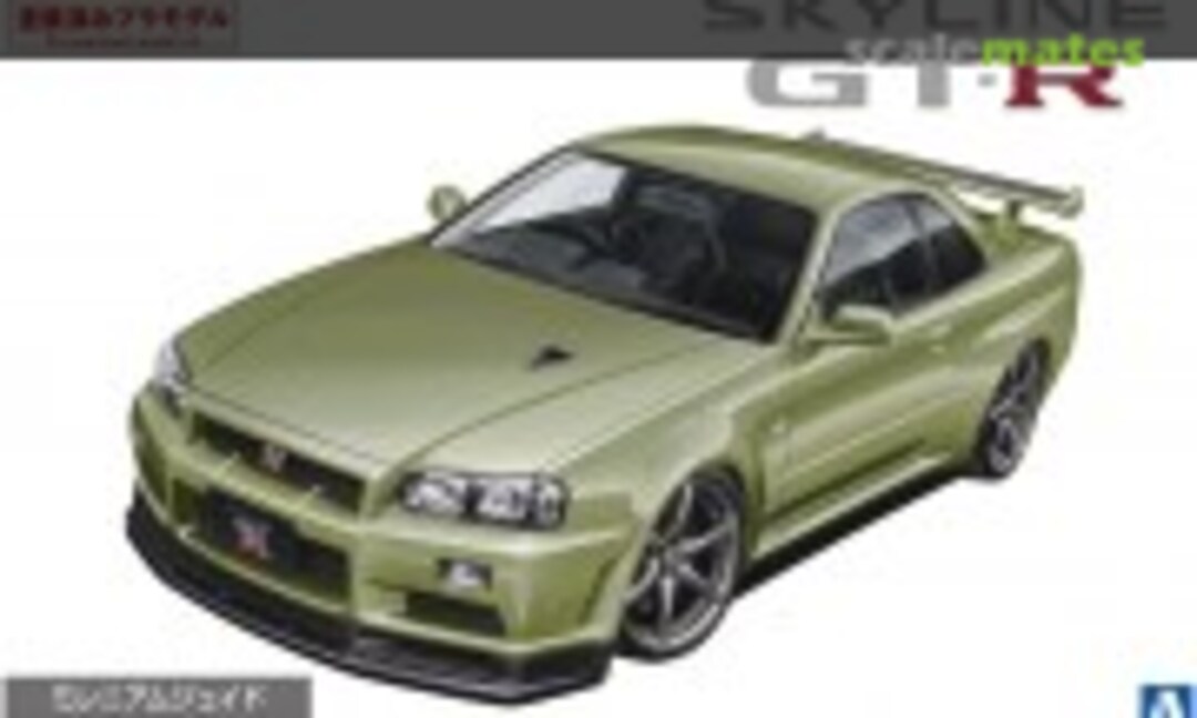 1:24 Nissan BNR34 Skyline GT-R V-spec II Nur '02 Millennium Jade (Aoshima 065594)