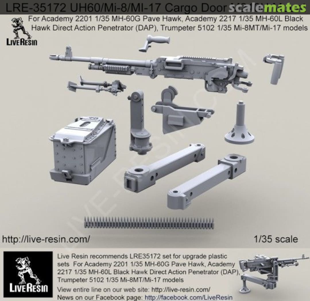 Boxart UH60/Mi-8/MI-17 Cargo Door M240H Mount LRE-35172 Live Resin