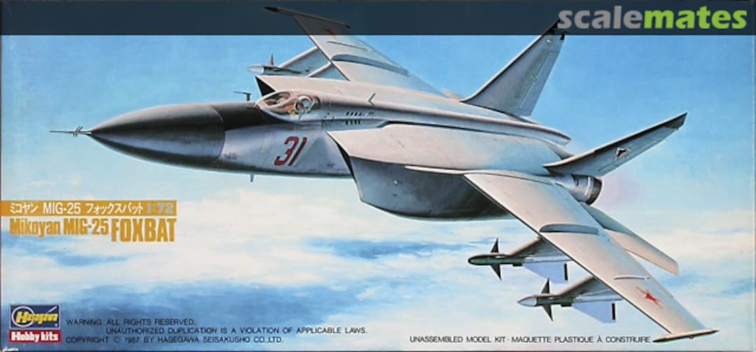 Boxart Mikoyan MiG-25 Foxbat 806 Hasegawa