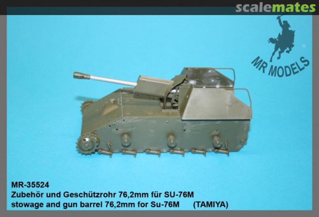 Boxart stowage and gun barrel 76,2mm for Su-76M MR-35524 MR Modellbau