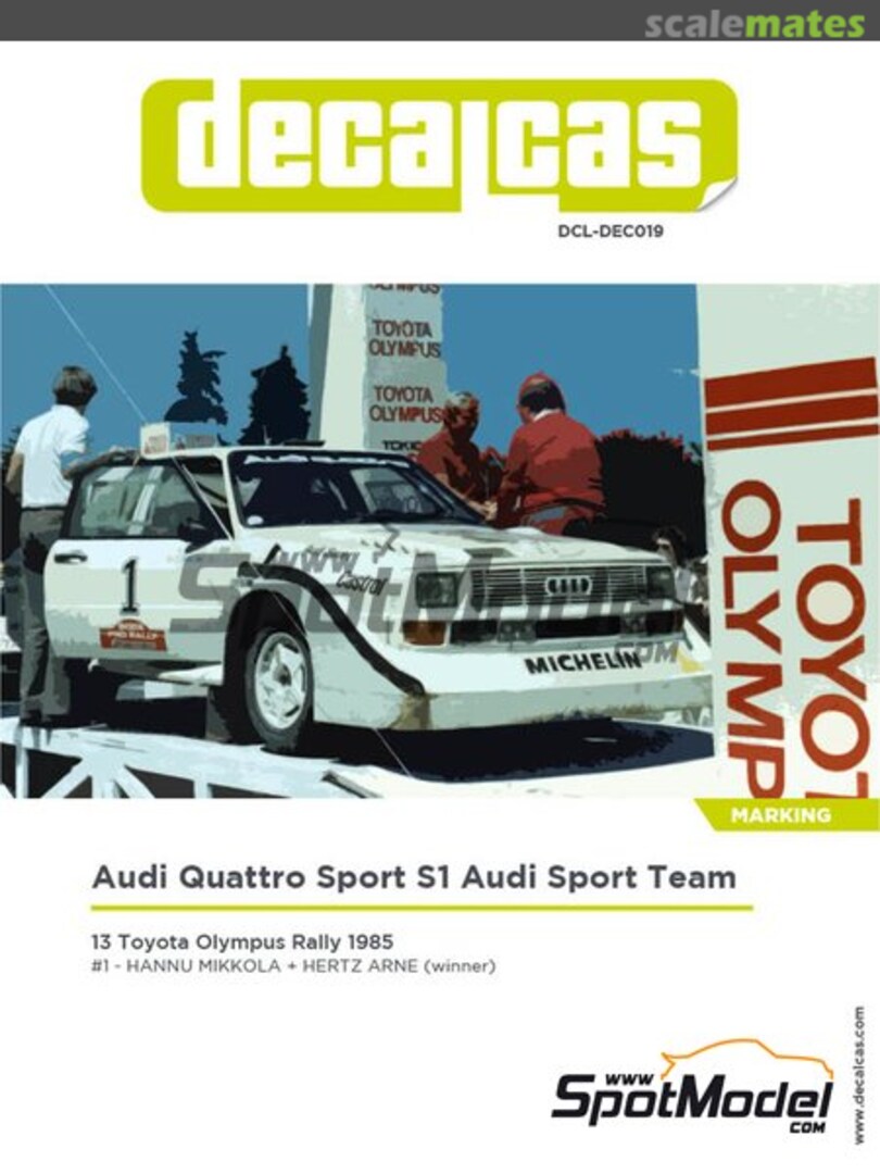 Boxart Audi Quattro Sport S1 Audi Sport Team - Toyota Olympus Rally 1985 DCL-DEC019 Decalcas