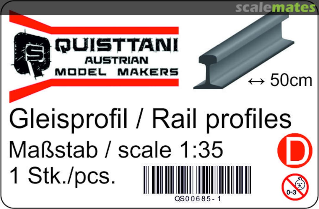 Boxart Gleis Profil - Rail profiles 500mm QS00685-1 Quisttani