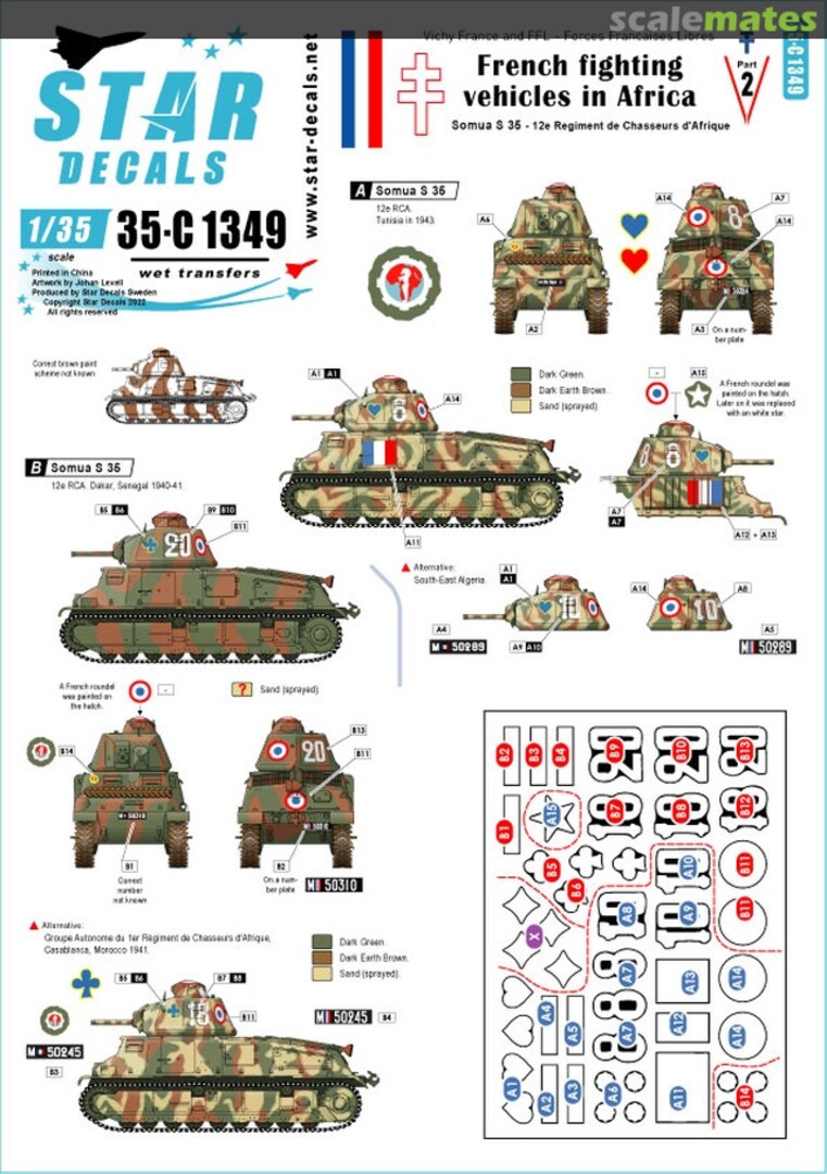 Boxart French Fighting Vehicles in Africa # 2 35-C1349 Star Decals