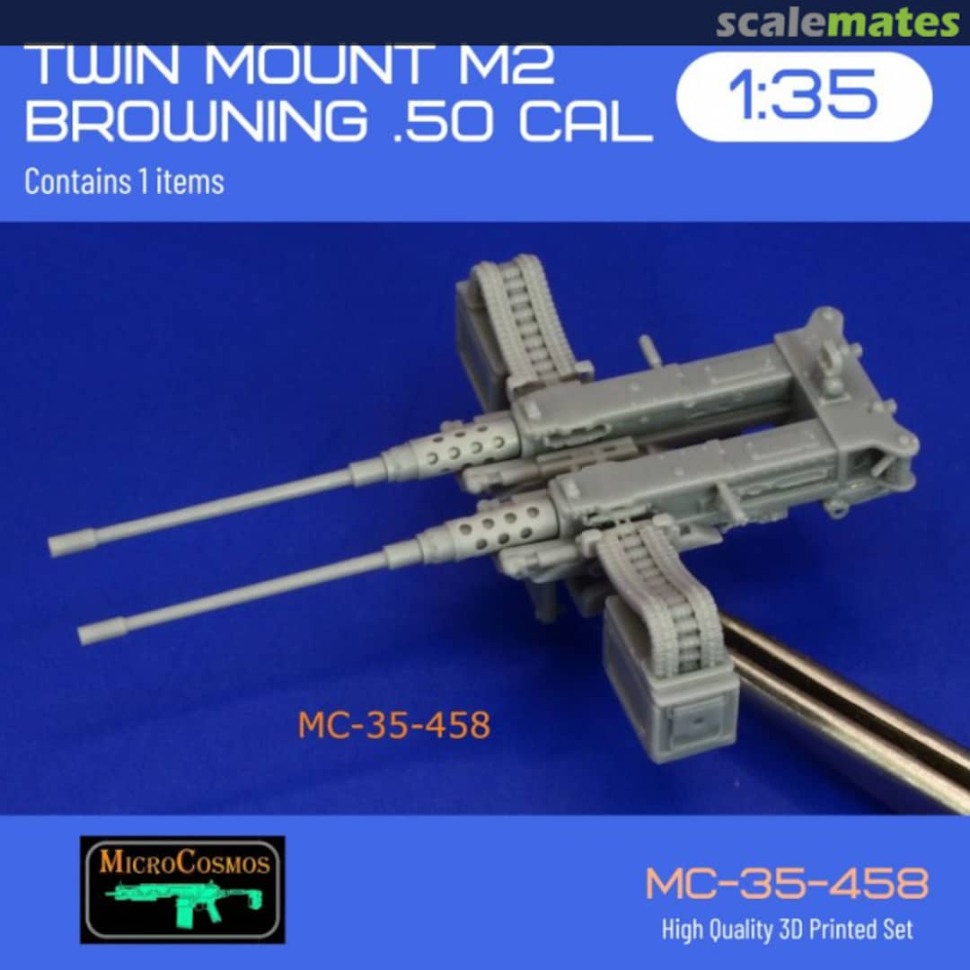 Boxart Twin Mount M2 Browning .50 Caliber Machine Gun MC-35-458 3D MicroCosmos